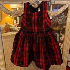 Girls holiday Christmas dress plaid